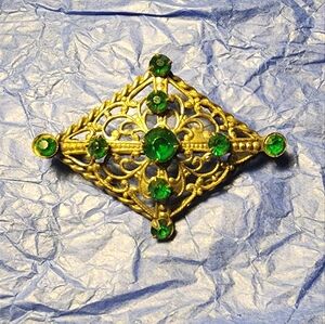 Antique Art Deco Czech Glass Brooch